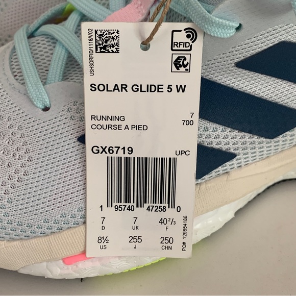 Adidas NWT Solar Glide 5 Womens Size 8.5 White Walking Training GX6719 Shoes - Picture 10 of 10